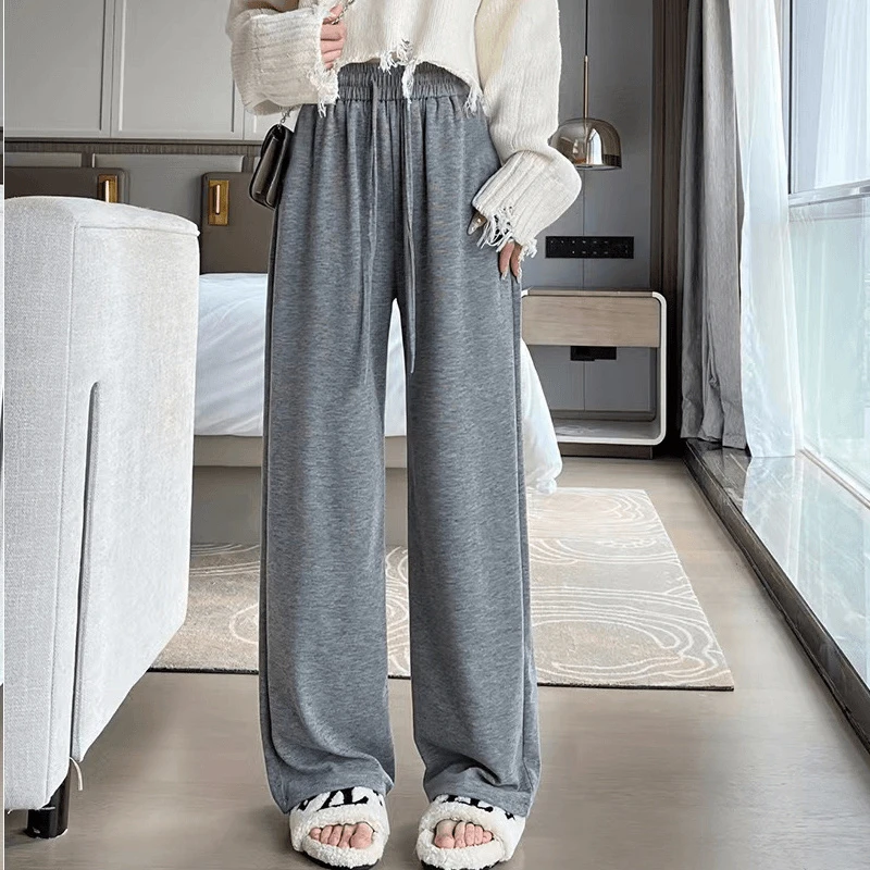 慵懒糯米裤女2024新款春秋垂感软糯阔腿裤高腰休闲溜溜裤山本裤子