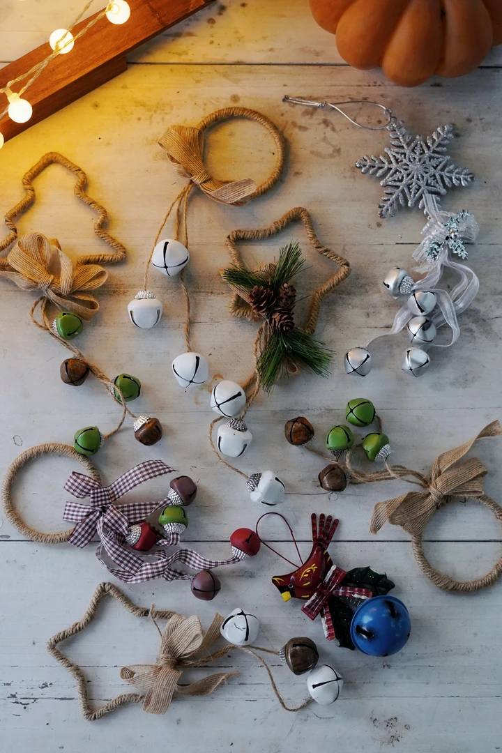 一组随机三串 圣诞铃铛挂串圣诞树装饰户外挂件