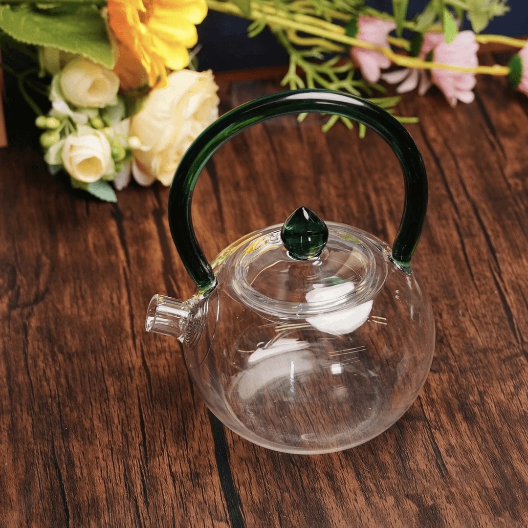 十载爱棠玻璃茶壶清韵壶花茶壶养生壶耐高温玻璃茶壶提梁一体壶