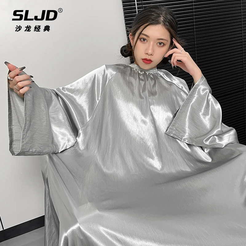 高档理发围布不沾发带袖剪头发围布发廊专用染发理发美发店网红潮