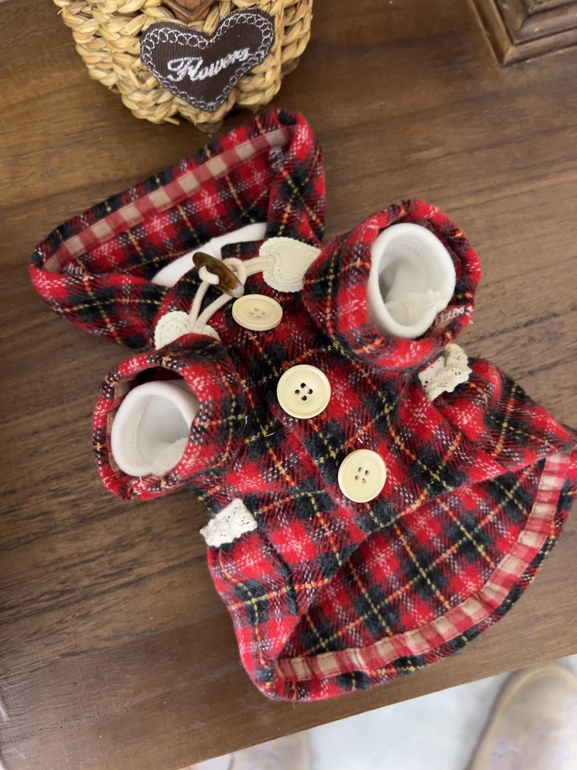 宠物圣诞英伦格子大衣|小饼干手作