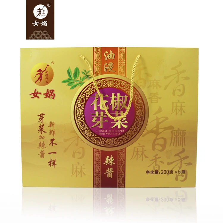女娲花椒芽菜1000g礼盒装馒头面条米饭伴侣芽菜辣椒酱麻香浓郁