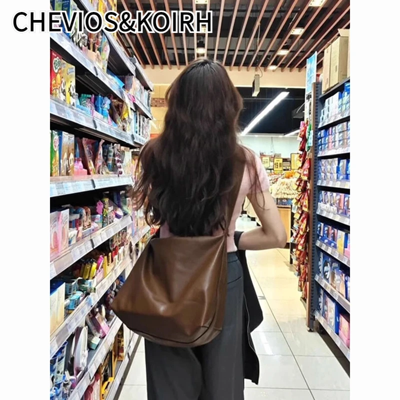 CHEVIOS&KOIRH包包女式2025新款秋季斜挎托特包休闲通勤包大容量