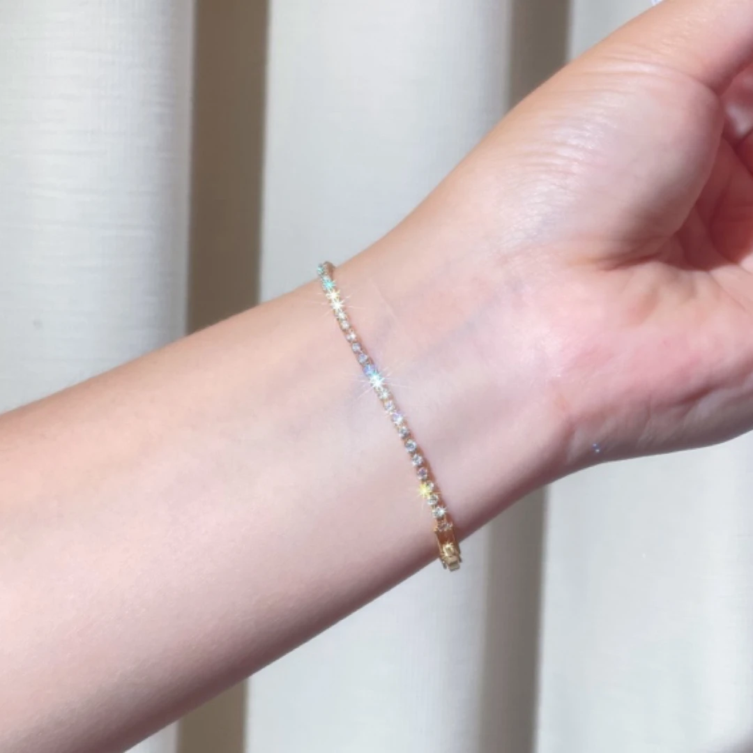 铜合金锆石手链 LT Glow 原创闪耀锆石手链简约轻奢手镯百搭小众