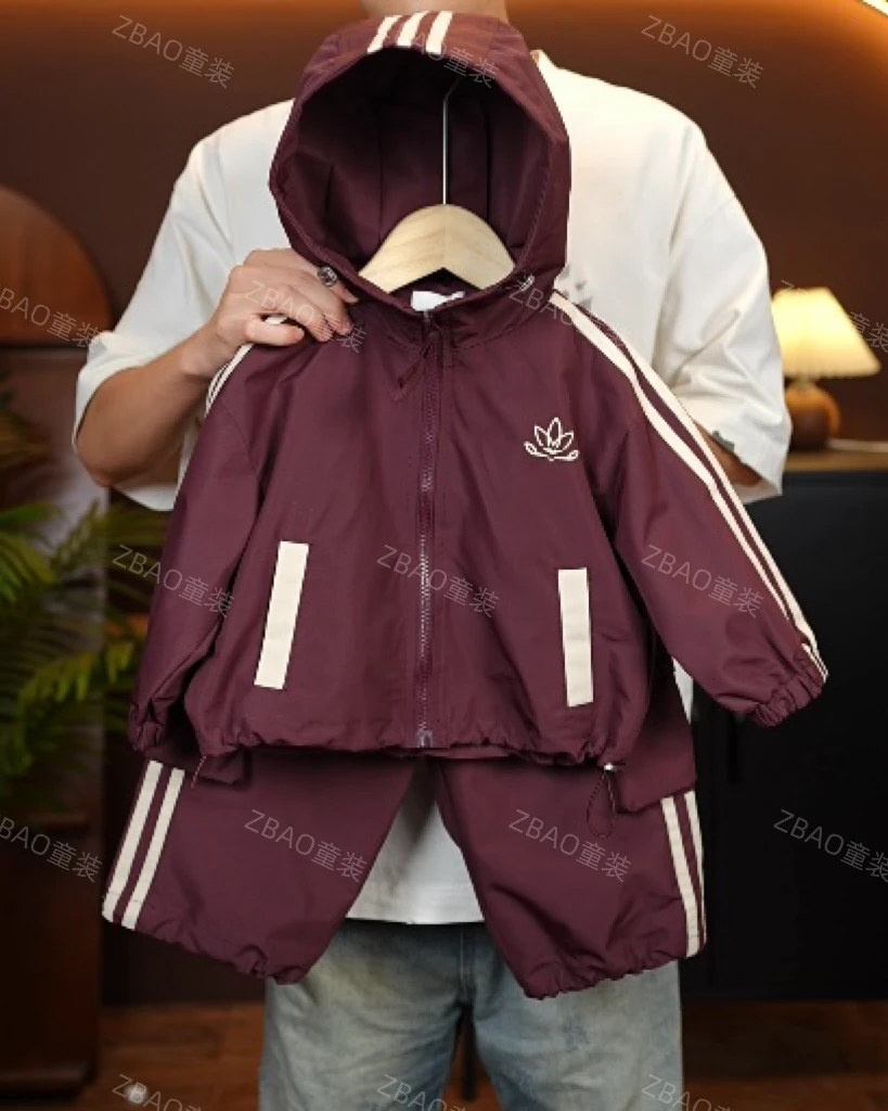 ZBAO新款儿童秋款冲锋衣运动潮流韩版套装28161