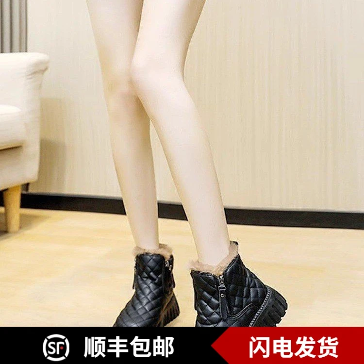 冬季秋冬加厚软底雪地靴女时尚百搭厚底加绒冬季高帮保暖雪地靴女