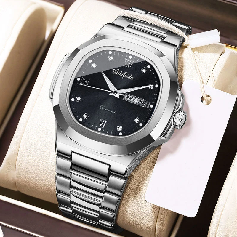 瑞士镂空全自动纯机械手表男士防水夜光日历新款蝴蝶扣名表高档款