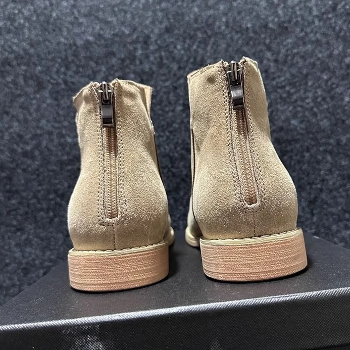 潮流时尚磨砂马丁靴男士英伦休闲切尔西短靴高帮皮鞋韩版加绒男鞋