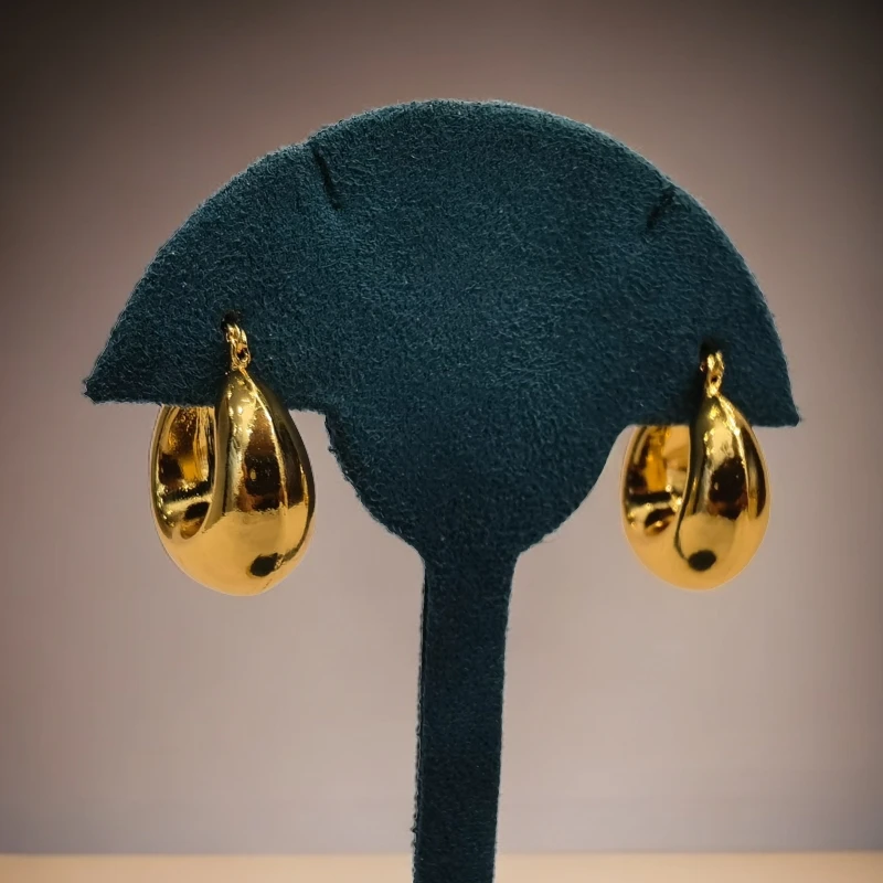 铜合金耳饰 菲纳孜圆光面耳环 金色百搭气质时尚简约复古经典