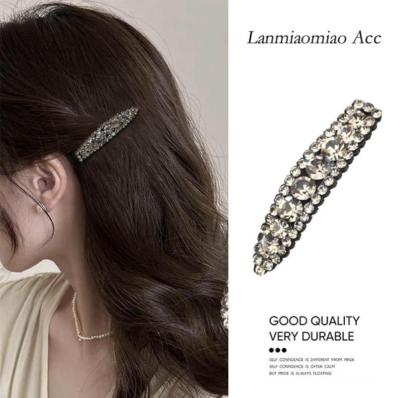 轻奢时尚满钻发夹女精致百搭刘海碎发夹新款网红一字夹高级感头饰