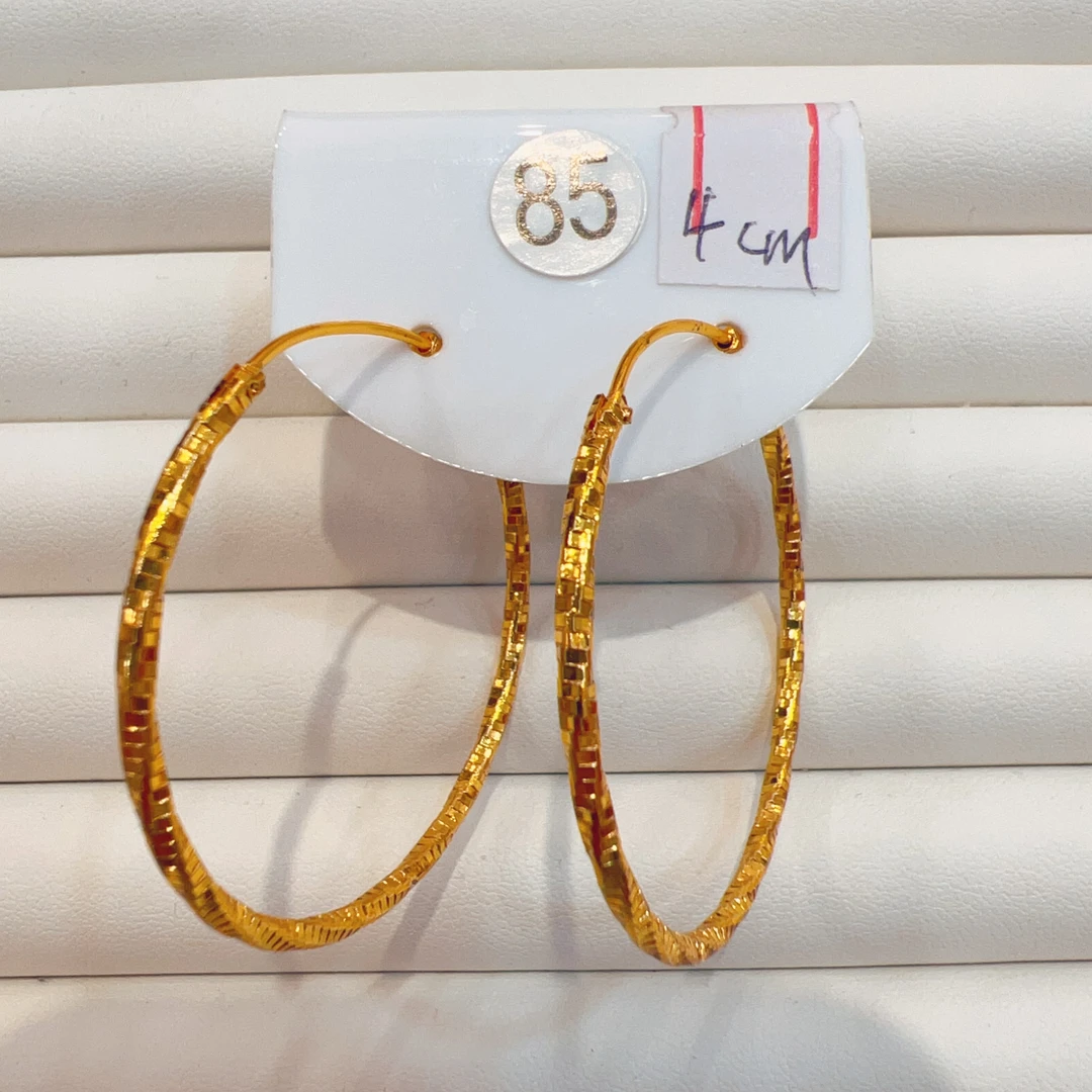 铜合金耳饰 EH085 新款时尚百搭轻奢麻花耳环（4cm）