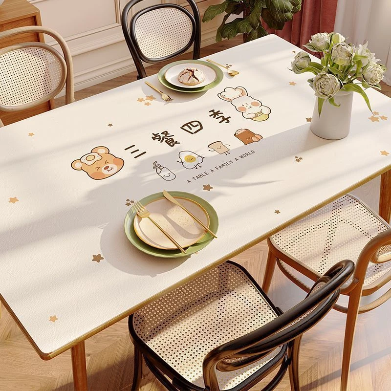 pvc桌垫茶几ins风桌布防水防油防污茶几垫可擦免洗家用皮革可定制