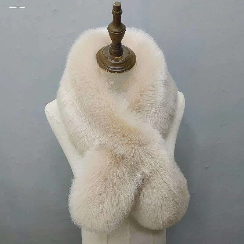 2025新款围巾女冬季仿皮草围脖女士毛领护颈加厚韩版毛绒脖套披肩
