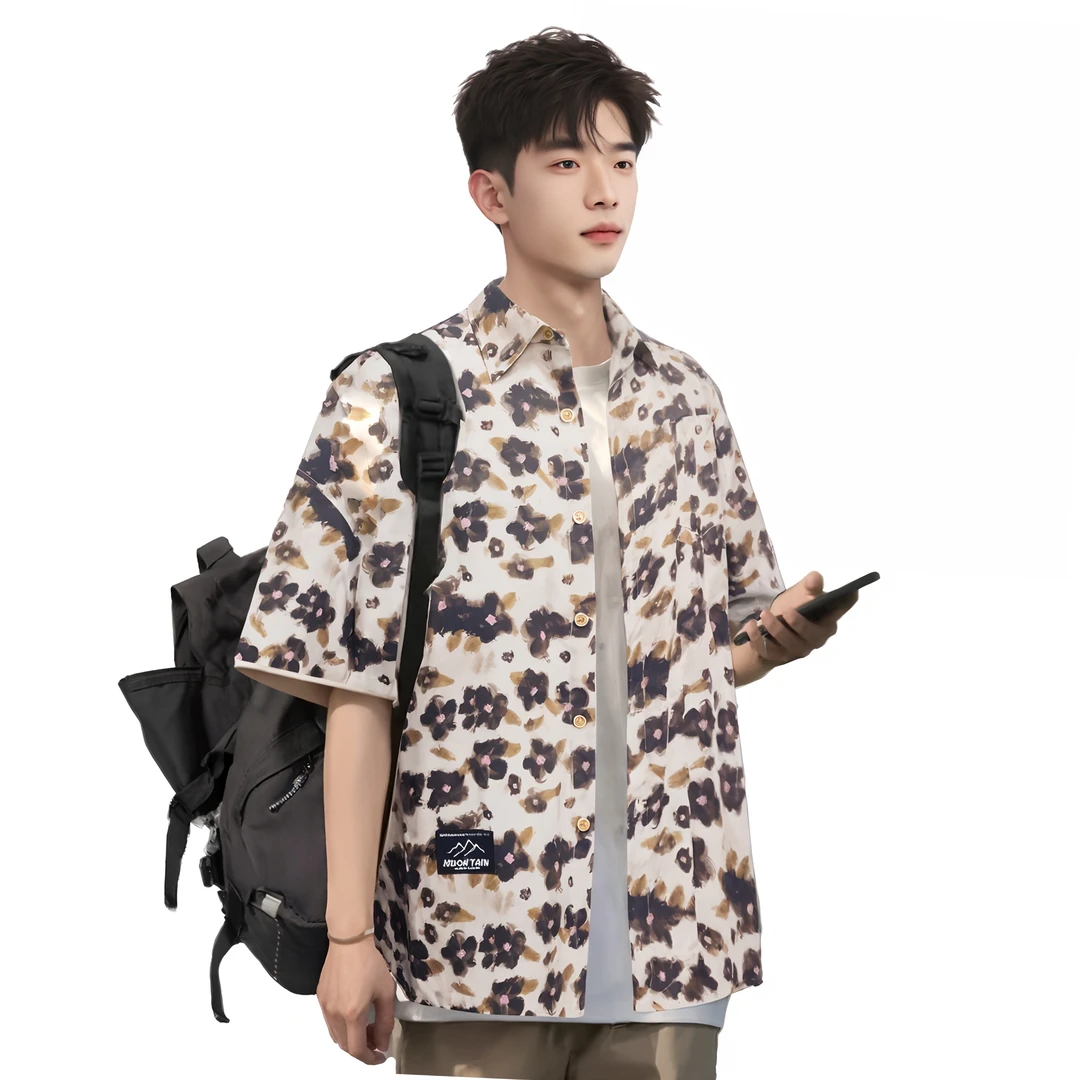 新款男士衬衣轻奢港风美式男装春装长袖男款高级感痞帅休闲衬衫