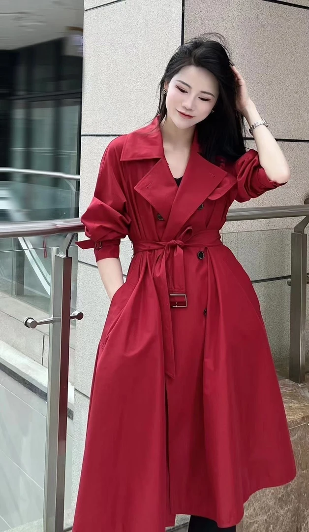 易缔媤中长款风衣