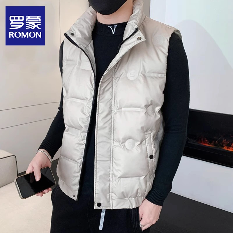 罗蒙秋冬羽绒马甲男士2024新款潮牌外穿背心保暖坎肩冬装马夹外套