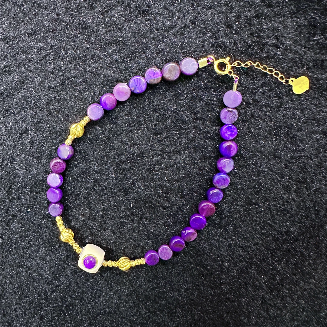 7062舒俱来满紫小圆饼18k金手链多样性发其一