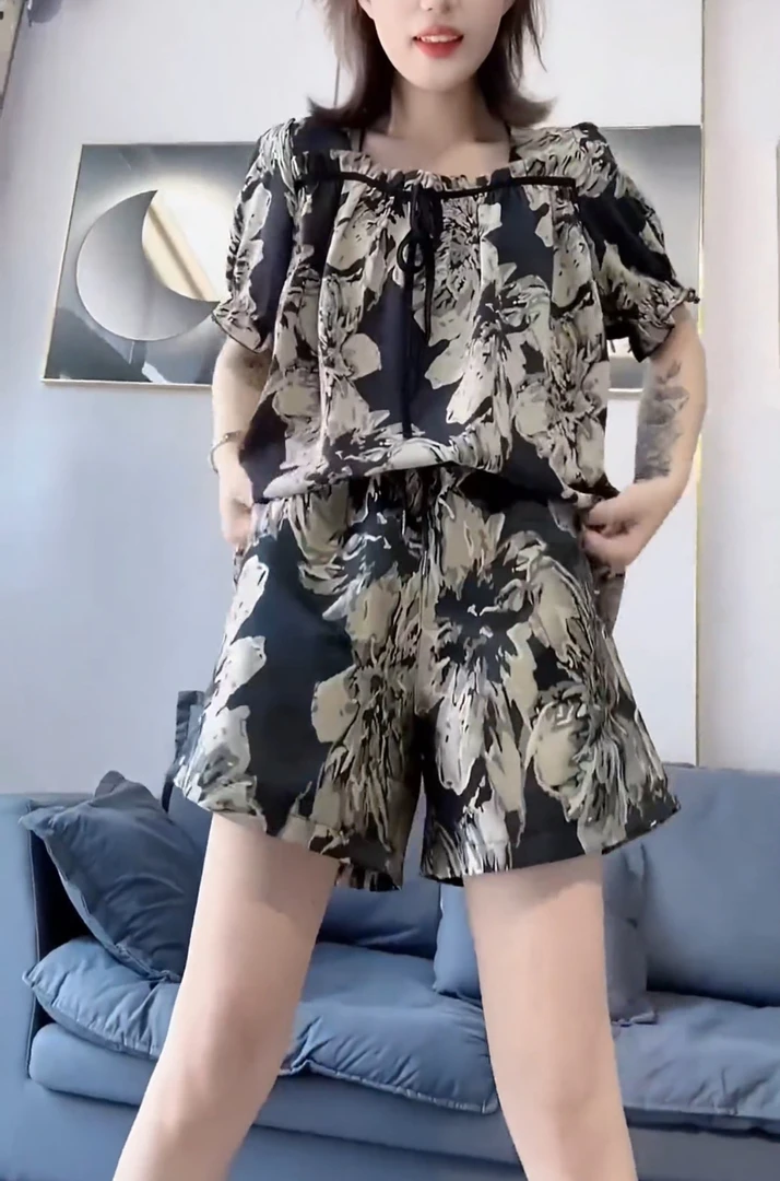 套装妈妈装舒适洋气好看短袖显瘦气质时尚休闲夏季