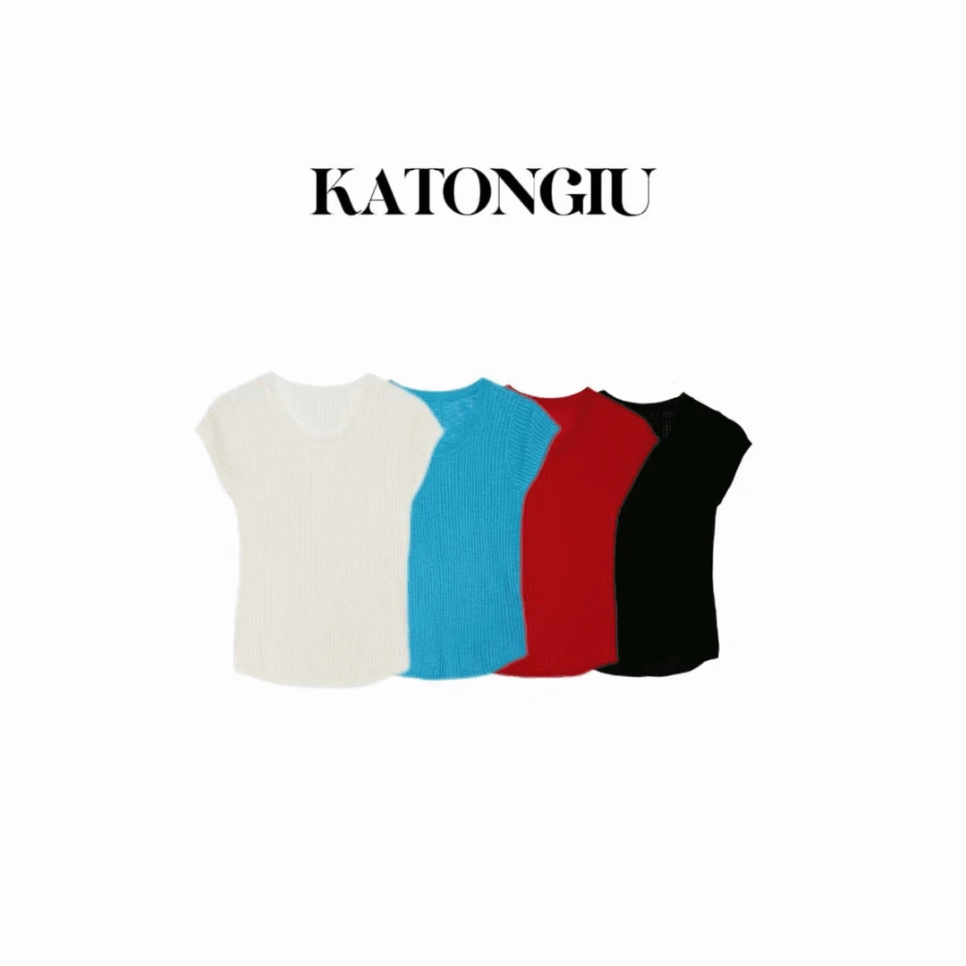 KATONGTU【多彩上衣】夏季新款时尚百搭修身显瘦短袖T恤   SF7740YN