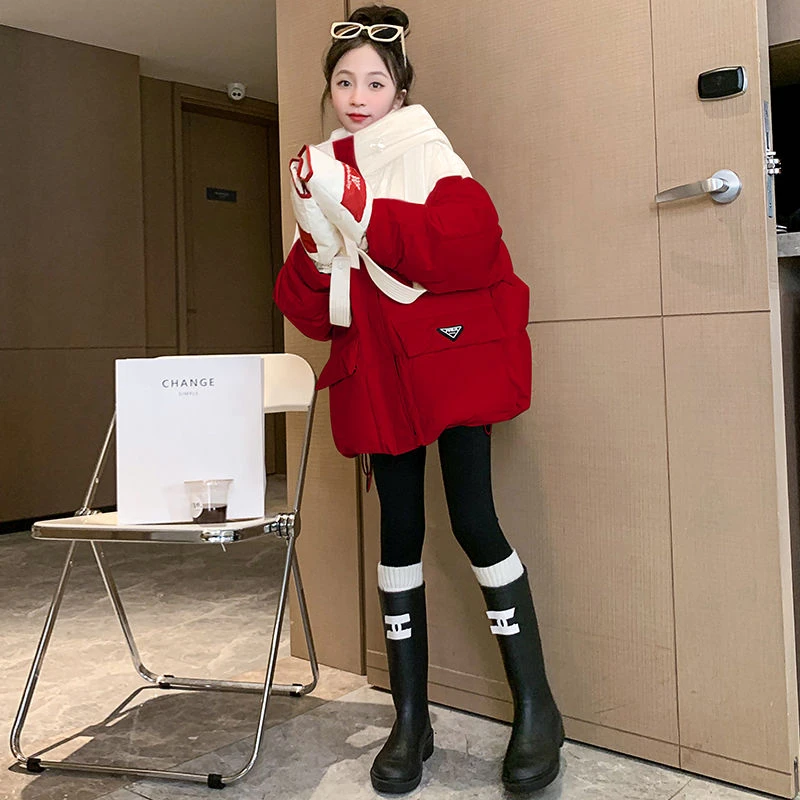 女大童服冬装新款洋气韩版羽绒衣女孩冬季加厚袄外套潮