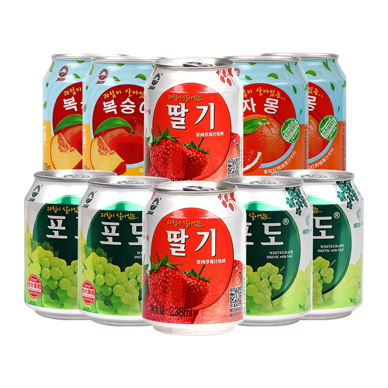 九日果肉果汁饮料清爽葡萄汁多口味238ml*10罐营养罐装果粒甄选-z
