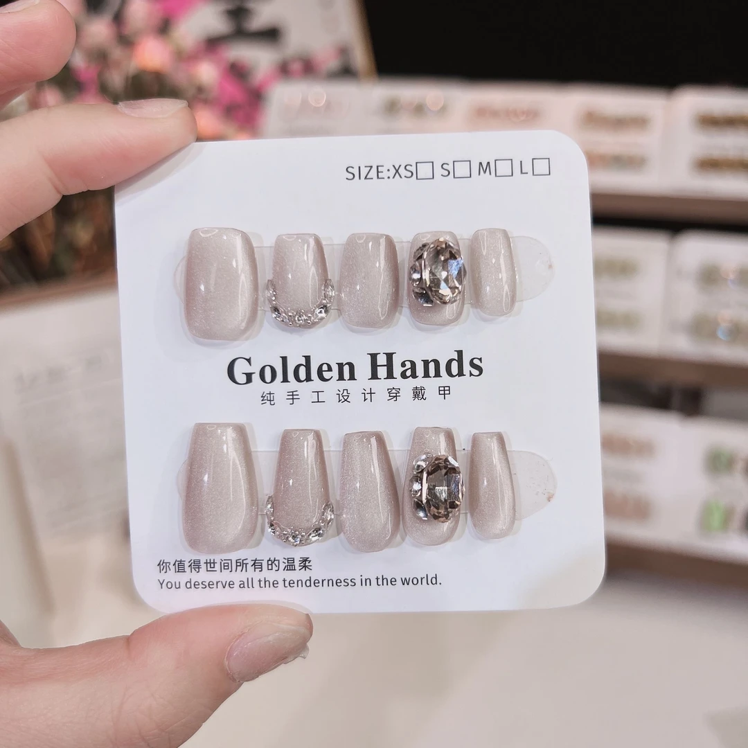 【午后香氛】纯手工穿戴甲 高级轻奢大钻 可重复穿戴美甲Z