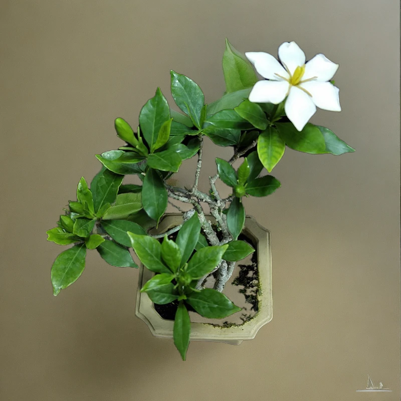 海岛栀子花生桩盆景室内绿植观赏花卉