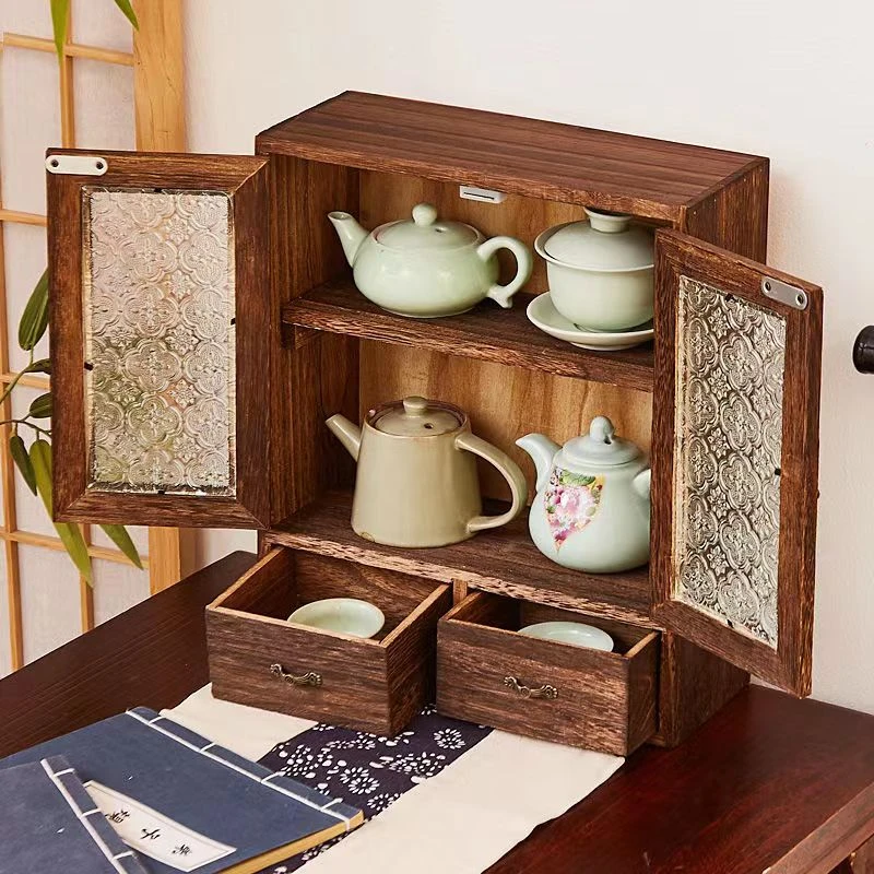 桌面收纳架防尘化妆品收纳架手办展示置物架杯子手账整理架