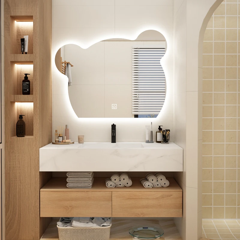 奥沁瑞智能岩板镜洗手盆卫生间洗脸洗漱台洗手池一体盆浴室柜组合