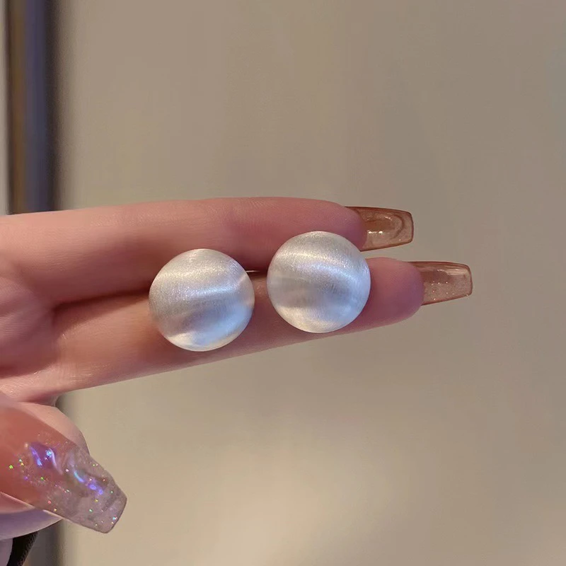 锌合金耳饰 合金款拉丝耳环蓝色轻奢彩色小众精致素款气质复古