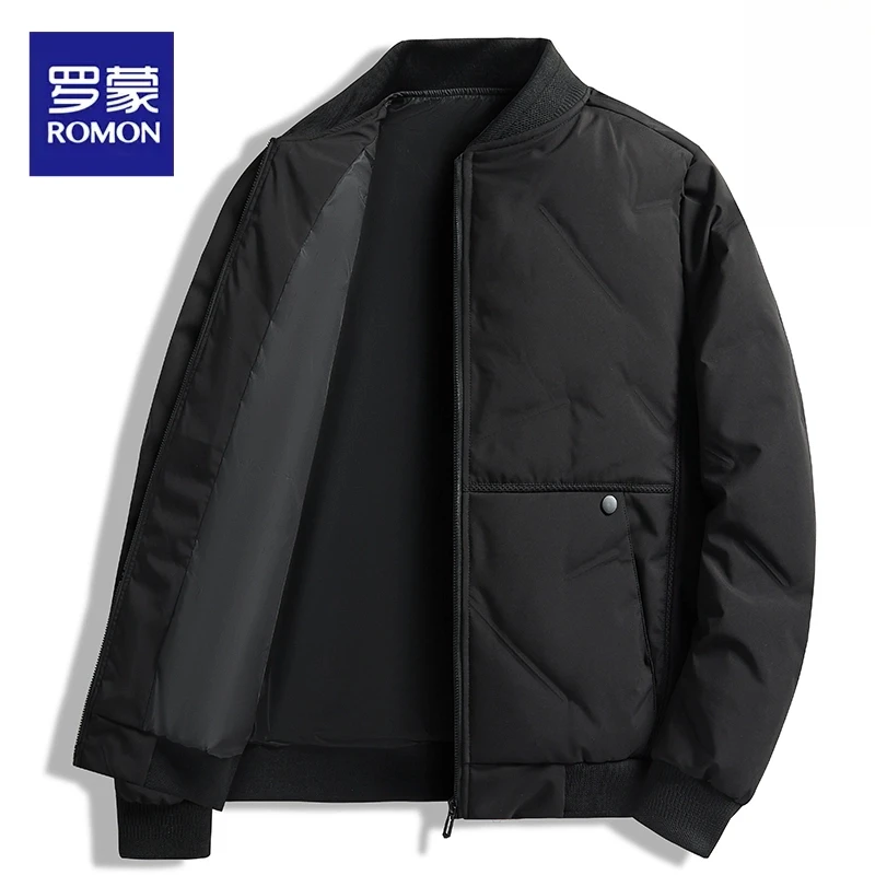罗蒙短款保暖棉服男士秋冬季2025新款棒球领夹克轻薄保暖棉衣外套