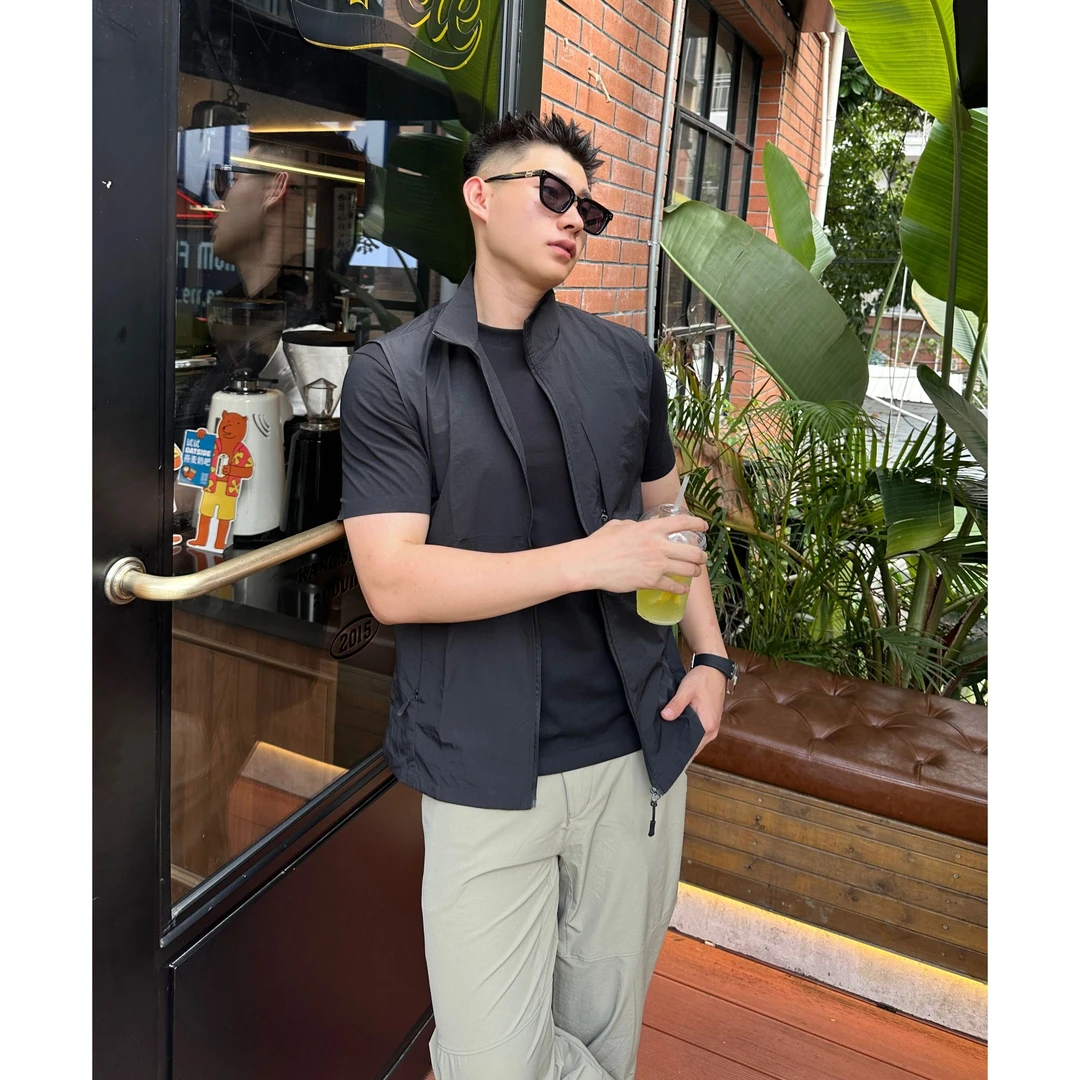 Battle Kid速干马甲夏季防晒户外立领机能外套无袖多口袋上衣男