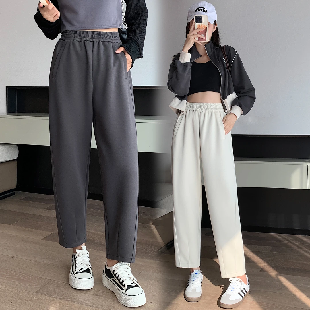 PKK6628 哈伦萝卜裤女秋冬小个子宽松休闲卫裤香蕉奶奶运动休闲裤