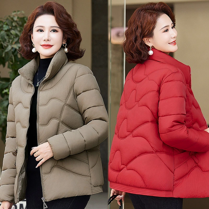 中年妈妈装冬装外套棉服秋冬母亲洋气衣服新款棉袄中老年女装棉衣