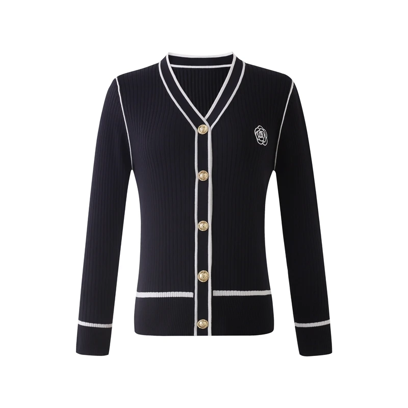 1018小香风高级感针织毛衣开衫女秋冬新款名媛气质上衣V领外套