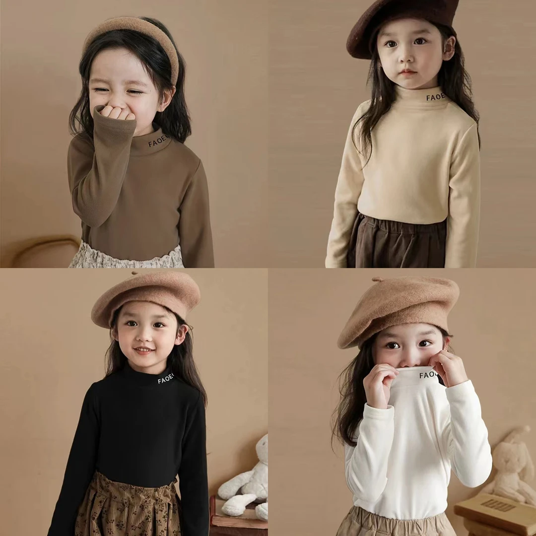 （新）儿童秋冬打底衫百搭半高领洋气内搭男女童柔软长袖保暖上衣