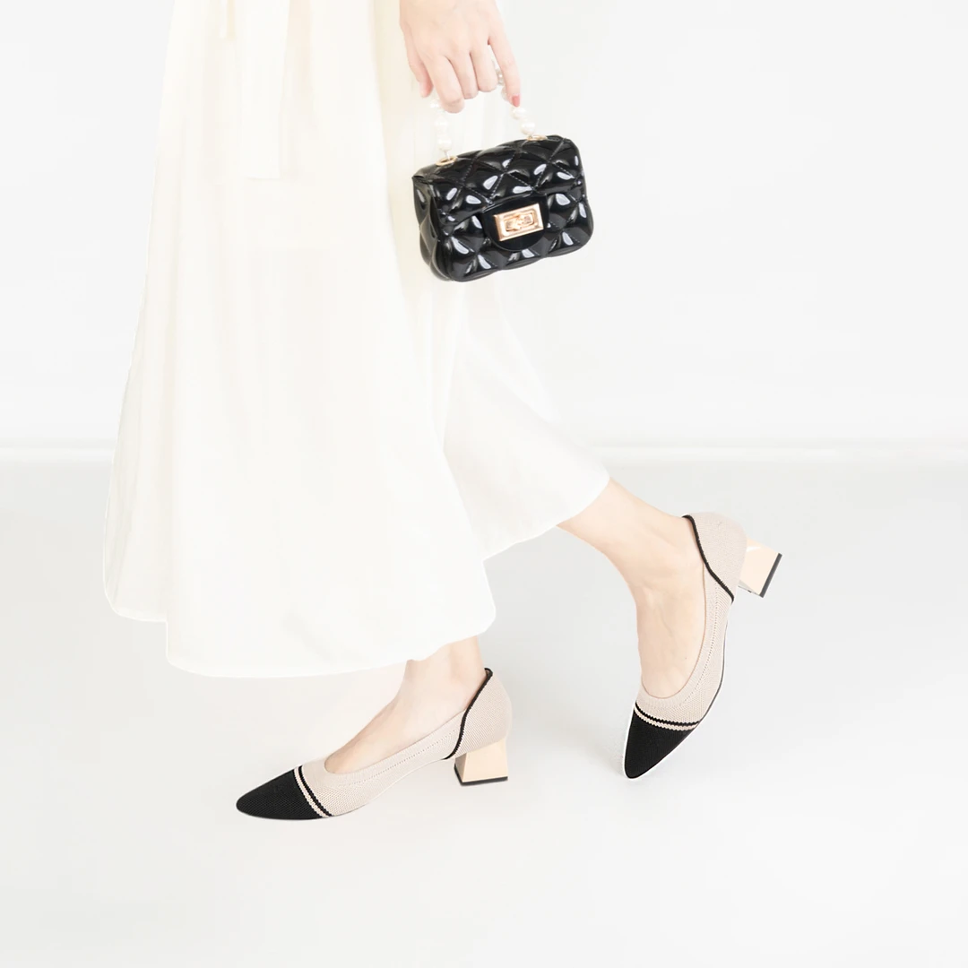 REREJOY尖头气质飞织王妃鞋 2023新款浅口女高跟鞋 QC6366