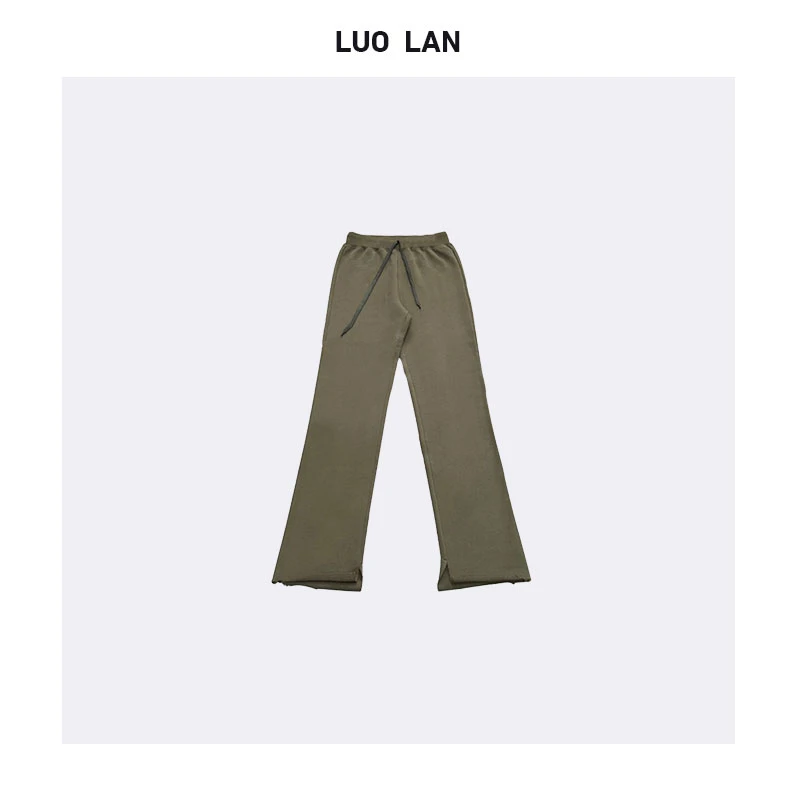 【DAYO】长腿开衩卷边卫裤松紧腰抽绳蛋卷裤 YLM00248