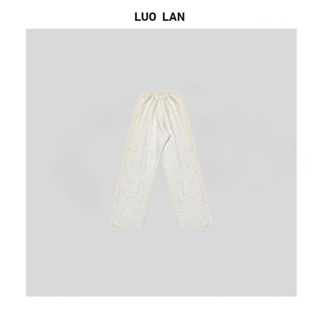 【KAREN】 美式简约直筒宽松棉质休闲燕麦卫裤 YLM00143