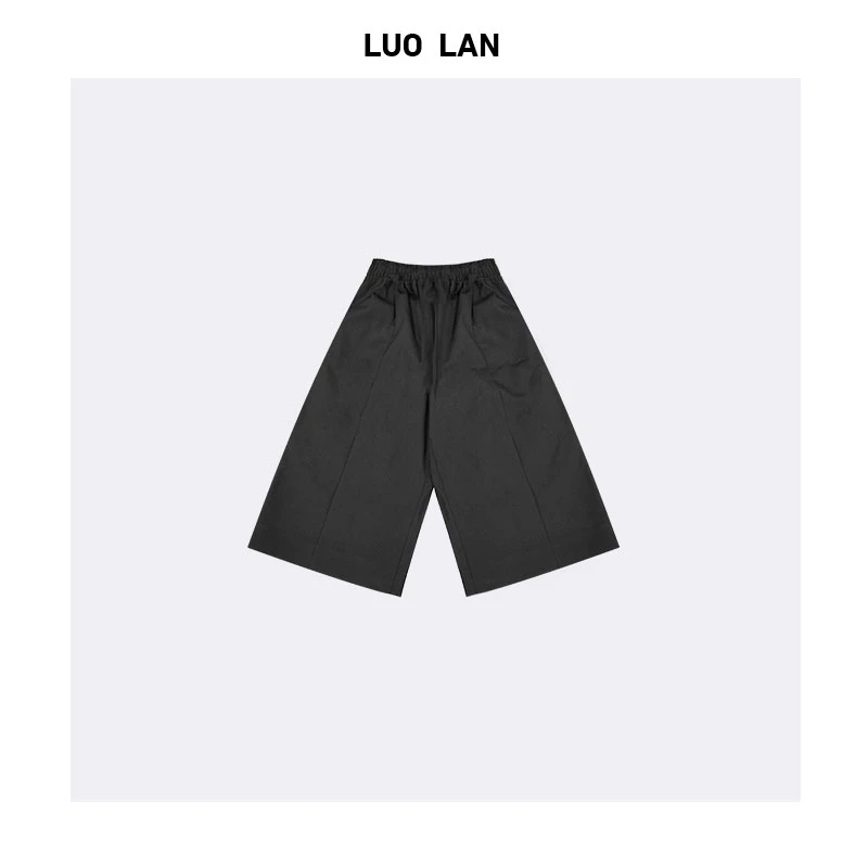 【KAREN】2024秋款新品松紧腰休闲加厚加棉七分布裤 YLM00177