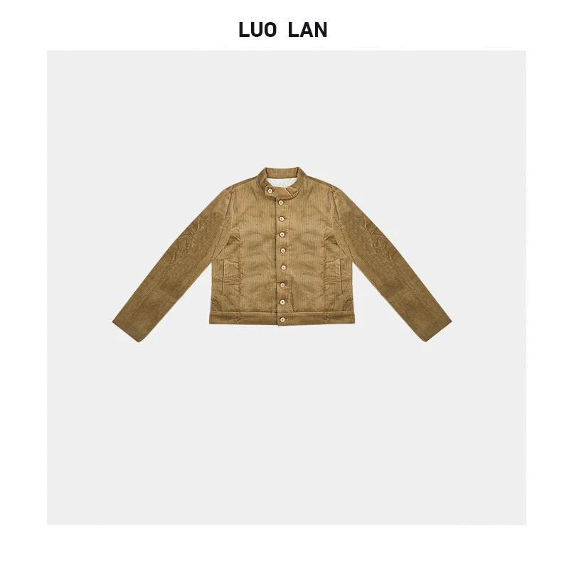 【雅雅】 2024秋小众女装高级质感复古老钱风条绒夹克 YLM0060