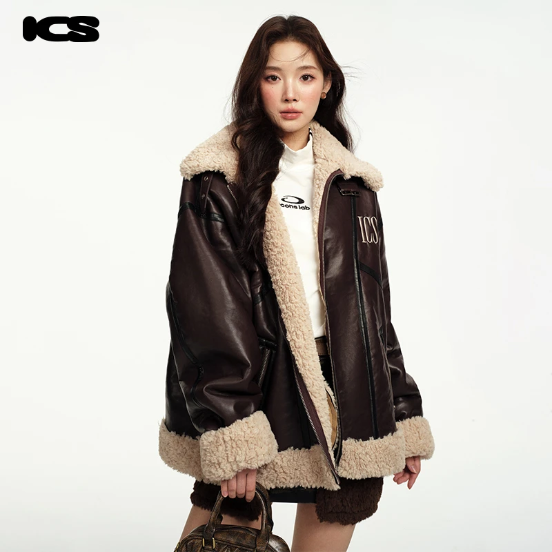 ics丨iconslab机车摩人短款夹克机车服Barnfit巴恩风冬毛毛外套