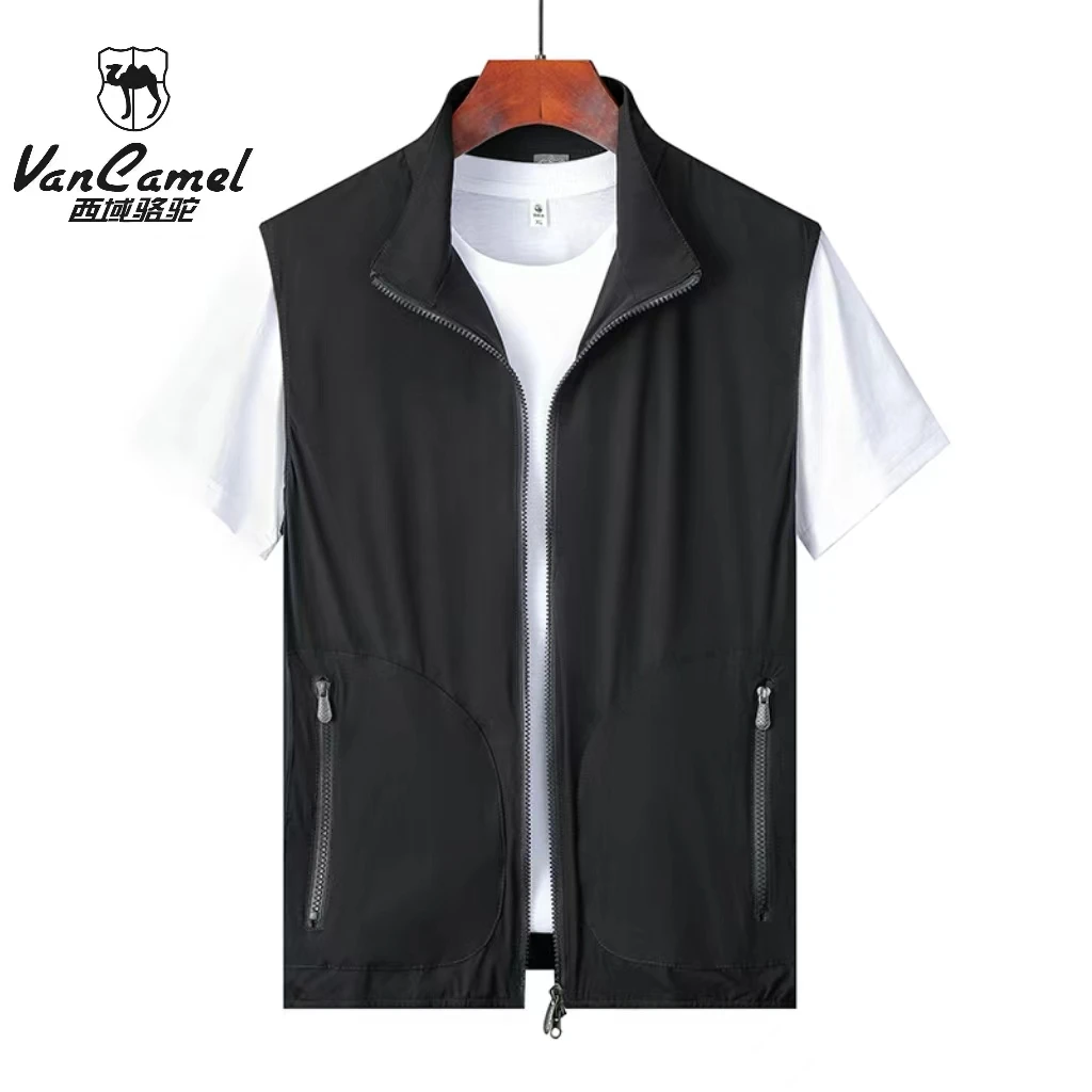 西域骆驼男士背心马甲夏季薄款超轻男式男款春夏无袖马夹速干休闲