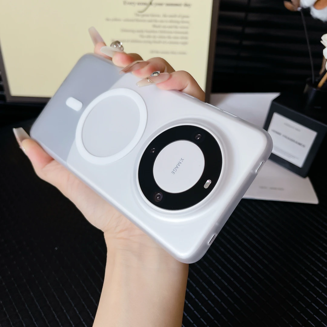 手机壳适用华为Mate60Pro+磁吸肤感Pura70磨砂裸机手感冰雾硬nova