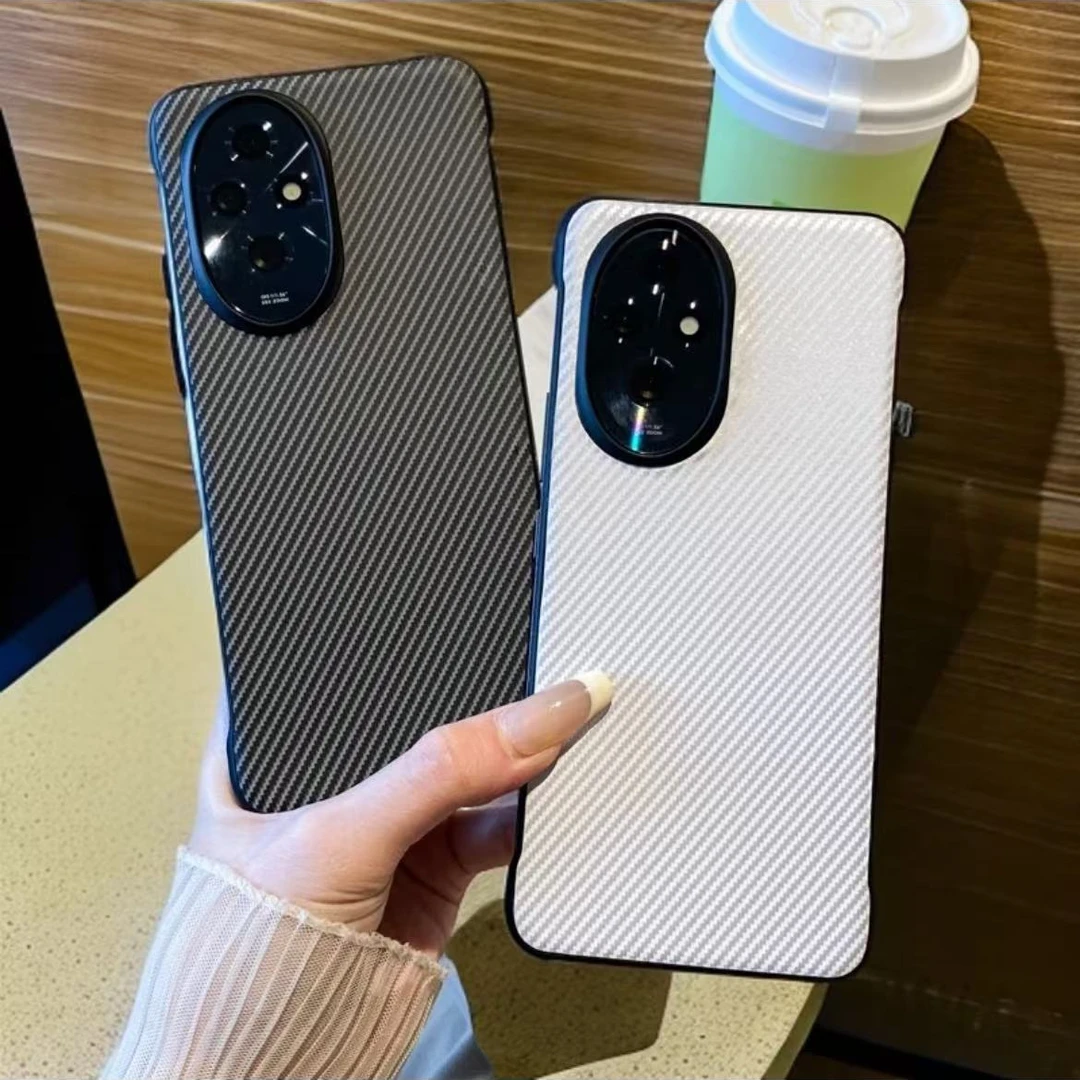 适用荣耀200pro超薄碳纤维纹路无边框手机壳Magic6半包防摔保护套