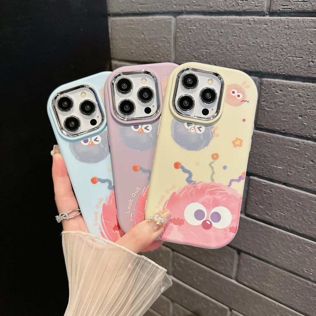 毛球小胖墩苹果15手机壳华为mate60小米14oppo卡通vivo防摔15pro