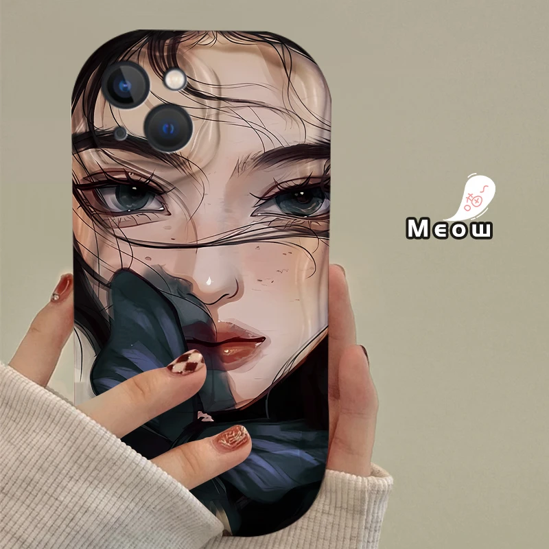 蝴蝶女孩适用苹果14手机壳mate60/OPPO小米13vivo全包女软壳15pro