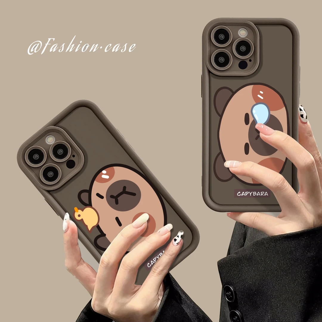 可爱创意小熊适用苹果15pro华为mate60小米/oppo/vivo手机壳防摔