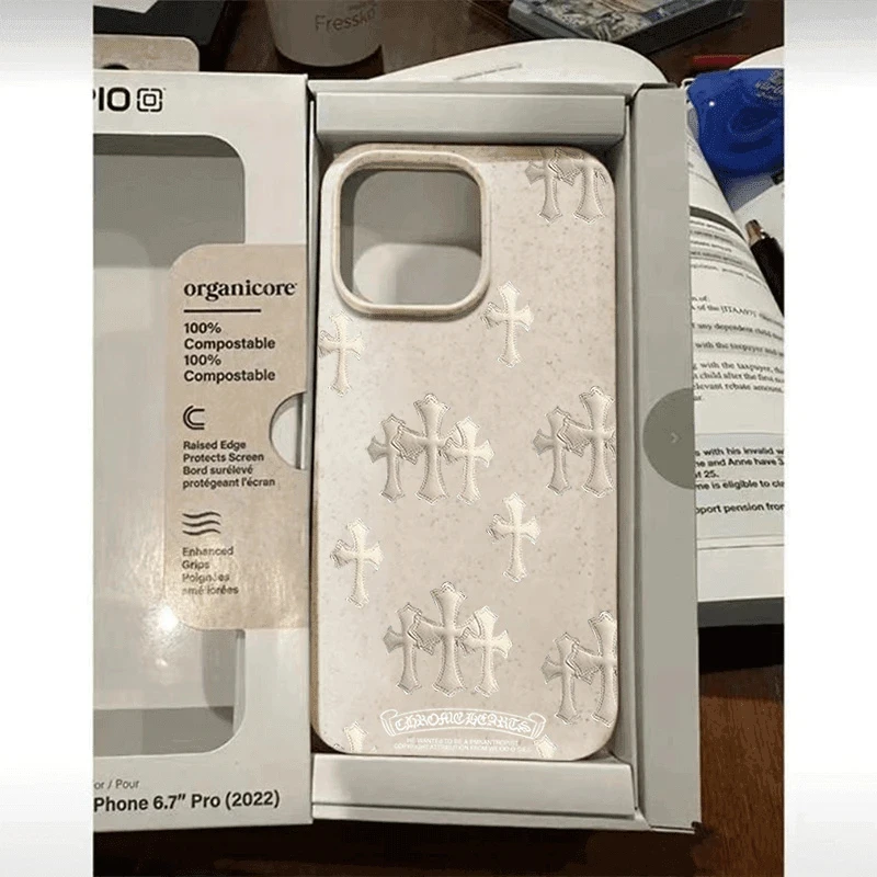 平面十字架小麦壳适用苹果16/15手机壳14promax高级13pro新款12