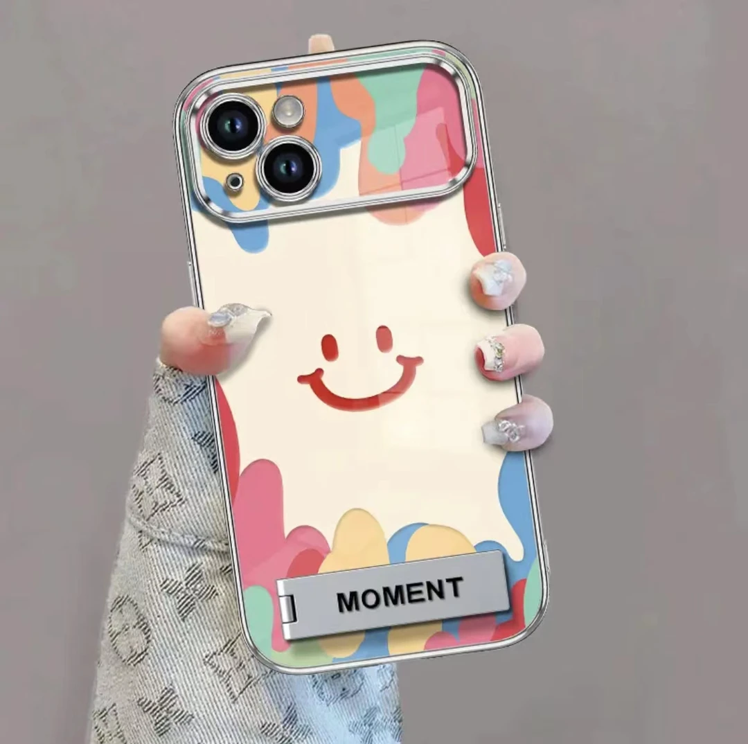 七彩笑脸适用苹果15新款11手机壳iPhone15promax电镀14/13/14pro